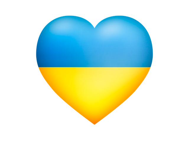 heart shaped ukraine flag